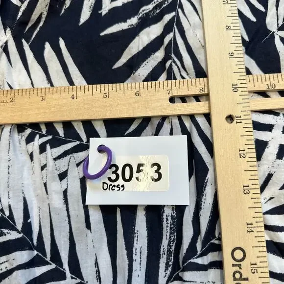 Banana Republic Hawaiian Dress Medium Cover‎ Up Navy Blue Resort Vacation Cruise - Picture 10 of 10